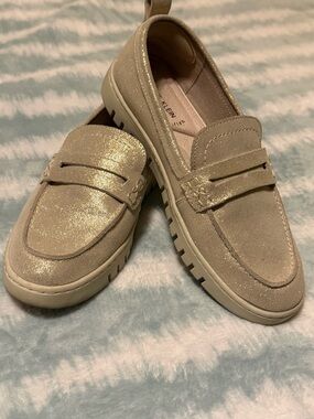 Calvin Klein Women's Glitter Loafers in Champagne Gold